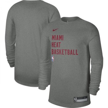 Men's Miami Heat Heather Gray 2023/24 Legend On-Court Practice Long Sleeve T-Shirt Men's Miami Heat Heather Gray 2023/24 Legend On-Court Practice Long Sleeve T-Shirt