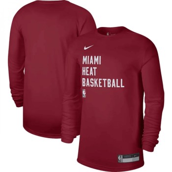 Men's Miami Heat Red 2023/24 Legend On-Court Practice Long Sleeve T-Shirt Men's Miami Heat Red 2023/24 Legend On-Court Practice Long Sleeve T-Shirt