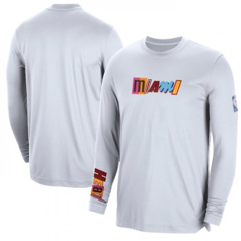 Men's Miami Heat White 2022/23 City Edition Essential Expressive Long Sleeve T-Shirt Men's Miami Heat White 2022/23 City Edition Essential Expressive Long Sleeve T-Shirt