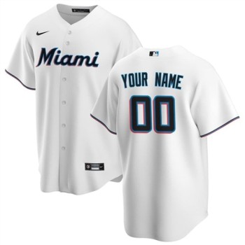 Youth Miami Marlins White Stitched Baseball Custom Jersey