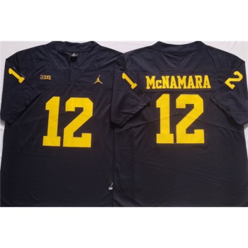 Men's Michigan Wolverines #12 McNAMARA Blue Stitched Jersey Men's Michigan Wolverines #12 McNAMARA Blue Stitched Jersey