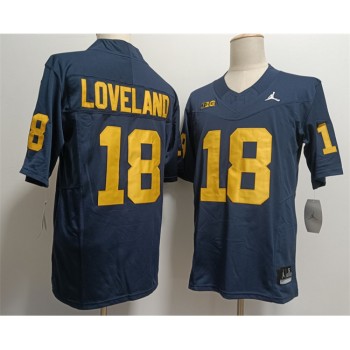 Men's Michigan Wolverines #18 Colston Loveland 2023 F.U.S.E. Navy Stitched Jersey Men's Michigan Wolverines #18 Colston Loveland 2023 F.U.S.E. Navy Stitched Jersey