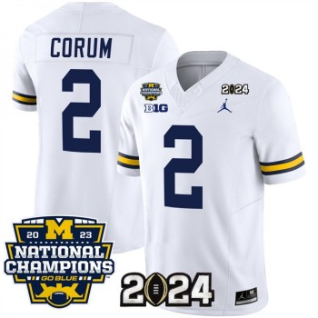 Men's Michigan Wolverines #2 Blake Corum White 2024 F.U.S.E. With 2023 National Champions Patch Stitched Jersey Men's Michigan Wolverines #2 Blake Corum White 2024 F.U.S.E. With 2023 National Champions Patch Stitched Jersey