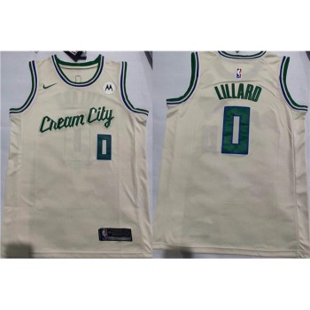 Men's Milwaukee Bucks #0 Damian Lillard Cream City Edition Swingman Stitched Basketball Jersey Men's Milwaukee Bucks #0 Damian Lillard Cream City Edition Swingman Stitched Basketball Jersey