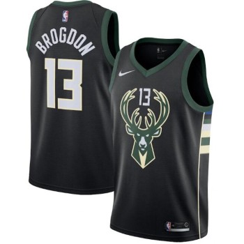Men's Milwaukee Bucks #13 Malcolm Brogdon Black Statement Edition Stitched Swingman Jersey Men's Milwaukee Bucks #13 Malcolm Brogdon Black Statement Edition Stitched Swingman Jersey