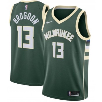 Men's Milwaukee Bucks #13 Malcolm Brogdon Green Icon Edition Stitched Swingman Jersey Men's Milwaukee Bucks #13 Malcolm Brogdon Green Icon Edition Stitched Swingman Jersey