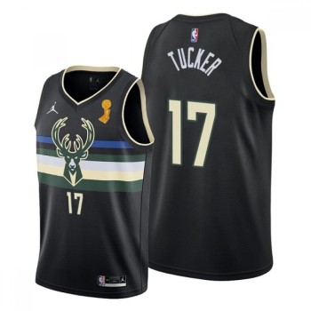 Men's Milwaukee Bucks #17 P.J. Tucker 2021 Black Finals Champions Stitched Basketball Jersey Men's Milwaukee Bucks #17 P.J. Tucker 2021 Black Finals Champions Stitched Basketball Jersey