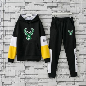 Men's Milwaukee Bucks 2019 Black Tracksuits Hoodie Suit Men's Milwaukee Bucks 2019 Black Tracksuits Hoodie Suit