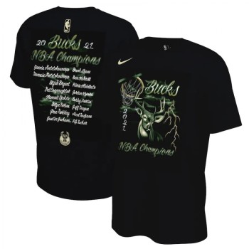 Men's Milwaukee Bucks 2021 Black Finals Champions T-Shirt Men's Milwaukee Bucks 2021 Black Finals Champions T-Shirt