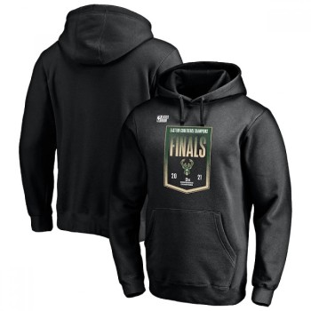 Men's Milwaukee Bucks 2021 Black Finals Pullover Hoodie Men's Milwaukee Bucks 2021 Black Finals Pullover Hoodie