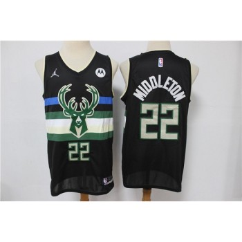 Men's Milwaukee Bucks #22 Khris Middleton Black Stitched NBA Jersey Men's Milwaukee Bucks #22 Khris Middleton Black Stitched NBA Jersey