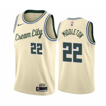 Men's Milwaukee Bucks #22 Khris Middleton Cream City Stitched NBA Jersey Men's Milwaukee Bucks #22 Khris Middleton Cream City Stitched NBA Jersey