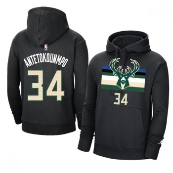 Men's Milwaukee Bucks #34 Giannis Antetokounmpo 2021 Black Pullover Hoodie Men's Milwaukee Bucks #34 Giannis Antetokounmpo 2021 Black Pullover Hoodie
