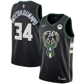 Men's Milwaukee Bucks #34 Giannis Antetokounmpo Black Stitched Basketball Jersey Men's Milwaukee Bucks #34 Giannis Antetokounmpo Black Stitched Basketball Jersey