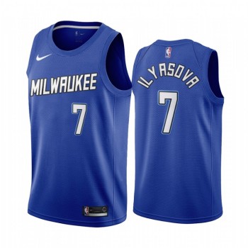 Men's Milwaukee Bucks #7 Ersan Ilyasova Blue City Edition Stitched Jersey Men's Milwaukee Bucks #7 Ersan Ilyasova Blue City Edition Stitched Jersey