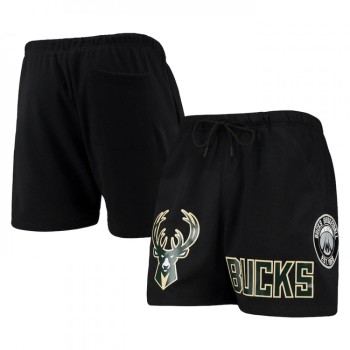 Men's Milwaukee Bucks Black Chenille Shorts Men's Milwaukee Bucks Black Chenille Shorts