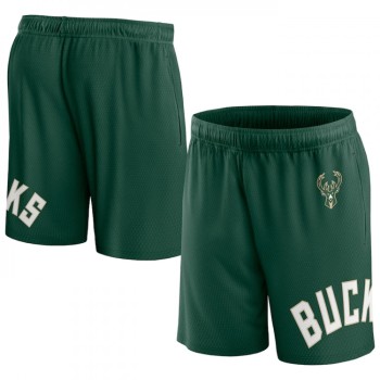 Men's Milwaukee Bucks Hunter Green Free Throw Mesh Shorts Men's Milwaukee Bucks Hunter Green Free Throw Mesh Shorts