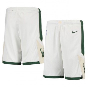 Men's Milwaukee Bucks White Shorts (Run Small) Men's Milwaukee Bucks White Shorts (Run Small)