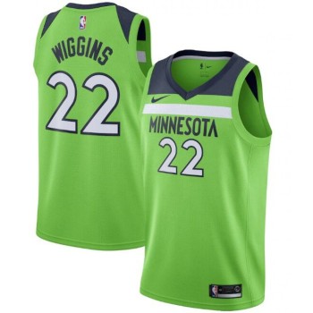 Men's Minnesota Timberwolves #22 Andrew Wiggins Green Statement Edition Stitched Jersey