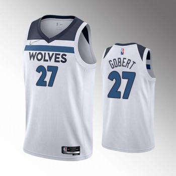 Men's Minnesota Timberwolves #27 Rudy Gobert Association Edition White 75th Anniversary Swingman Stitched Jersey