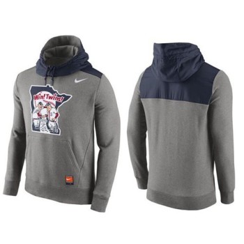 Men's Minnesota Twins Gray Cooperstown Collection Hybrid Pullover Hoodie