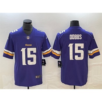 Men's Minnesota Vikings #15 Josh Dobbs Purple Vapor Untouchable Limited Stitched Jersey Men's Minnesota Vikings #15 Josh Dobbs Purple Vapor Untouchable Limited Stitched Jersey