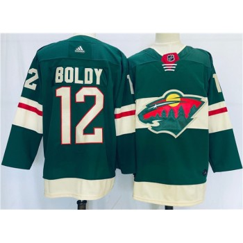 Men's Minnesota Wild #12 Matt Boldy Green Stitched Jersey Men's Minnesota Wild #12 Matt Boldy Green Stitched Jersey