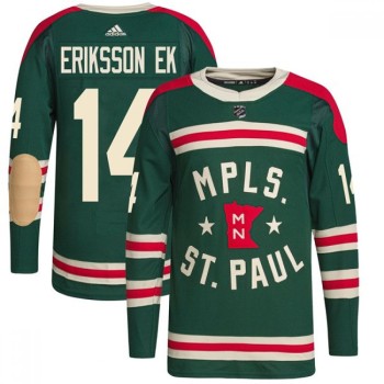 Men's Minnesota Wild #14 Joel Eriksson Ek 2022 Green Winter Classic Stitched Jersey Men's Minnesota Wild #14 Joel Eriksson Ek 2022 Green Winter Classic Stitched Jersey
