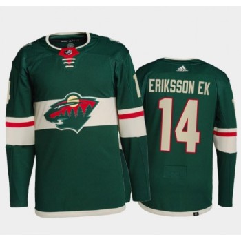 Men's Minnesota Wild #14 Joel Eriksson Ek Green Stitched Jersey Men's Minnesota Wild #14 Joel Eriksson Ek Green Stitched Jersey