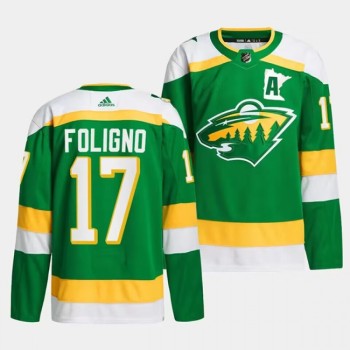 Men's Minnesota Wild #17 Marcus Foligno Green 2023-24 Stitched Jersey Men's Minnesota Wild #17 Marcus Foligno Green 2023-24 Stitched Jersey