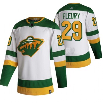 Men's Minnesota Wild #29 Marc-Andre Fleury White/Green Stitched Jersey Men's Minnesota Wild #29 Marc-Andre Fleury White/Green Stitched Jersey
