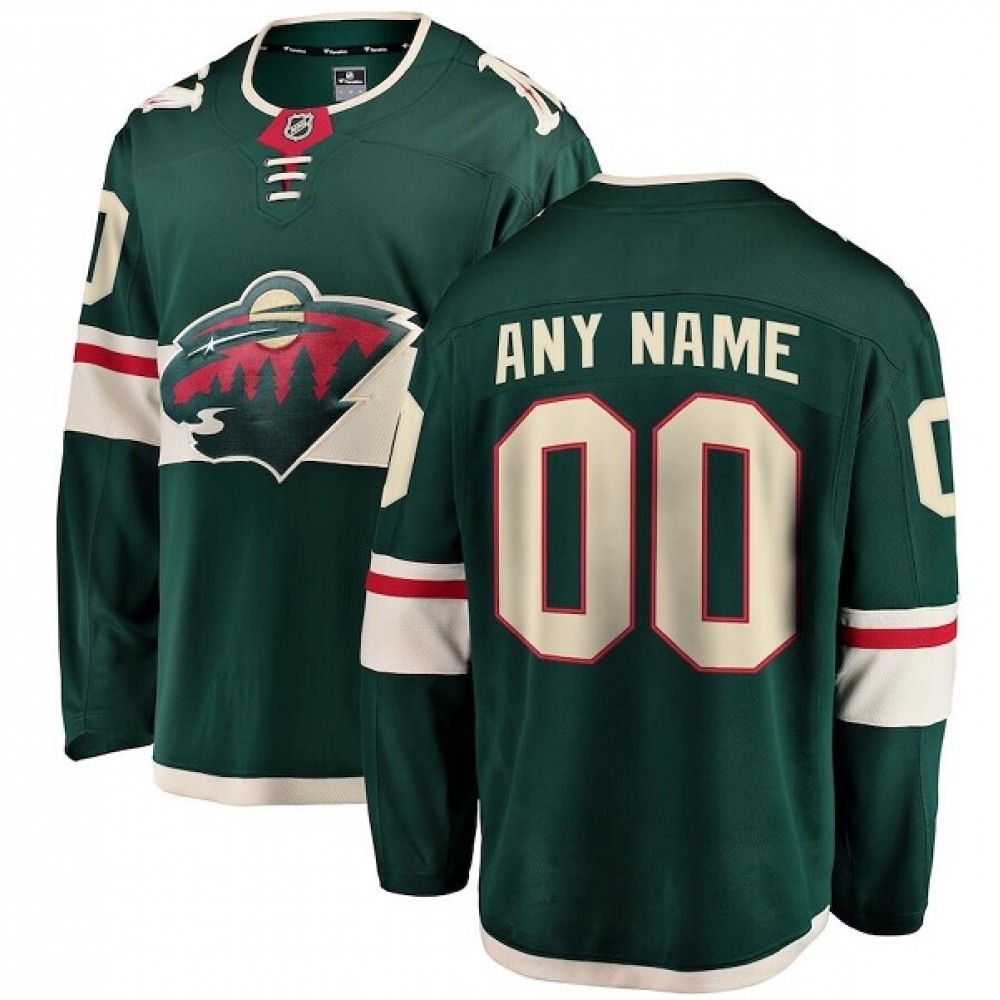 Men's Minnesota Wild Custom Green Stitched Jersey Men's Minnesota Wild Custom Green Stitched Jersey