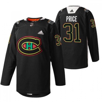 Men's Montreal Canadiens #31 Carey Price 2022 Black Warm Up History Night Stitched Jersey Men's Montreal Canadiens #31 Carey Price 2022 Black Warm Up History Night Stitched Jersey