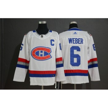 Men's Montreal Canadiens #6 Shea Weber White 2017 NHL 100 Classic Stitched Jersey