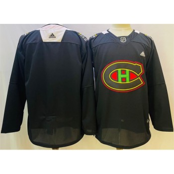 Men's Montreal Canadiens Blank 2022 Black Warm Up History Night Stitched Jersey Men's Montreal Canadiens Blank 2022 Black Warm Up History Night Stitched Jersey