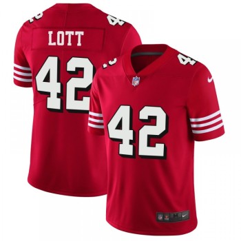 Men's NFL San Francisco 49ers #42 Ronnie Lott Red 2018 Rush Vapor Untouchable Limited Stitched NFL Jersey Men's NFL San Francisco 49ers #42 Ronnie Lott Red 2018 Rush Vapor Untouchable Limited Stitched NFL Jersey