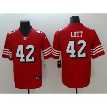 Men's NFL San Francisco 49ers #42 Ronnie Lott Red 2018 Vapor Untouchable Limited Stitched NFL Jersey Men's NFL San Francisco 49ers #42 Ronnie Lott Red 2018 Vapor Untouchable Limited Stitched NFL Jersey