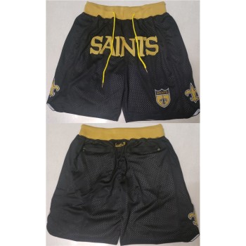 Men's New Orleans Saints Black Shorts(Run Small)