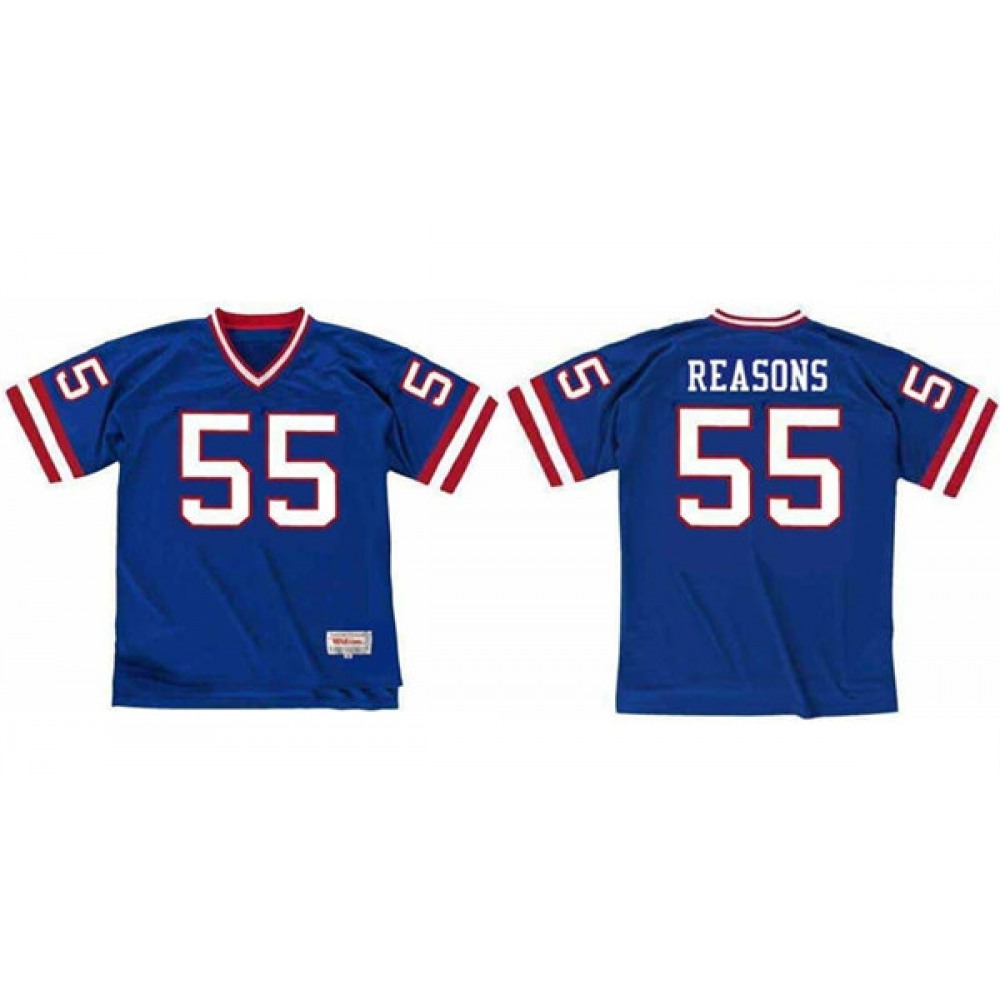 Men's New York Giants #55 Gary Reasons Blue Stitched Jersey