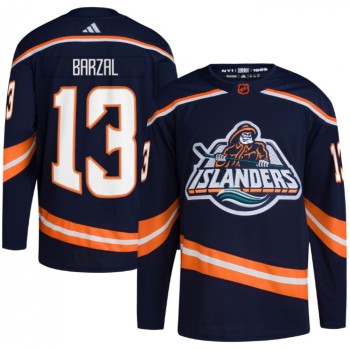 Men's New York Islanders #13 Mathew Barzal Navy 2022-23 Reverse Retro Stitched Jersey Men's New York Islanders #13 Mathew Barzal Navy 2022-23 Reverse Retro Stitched Jersey