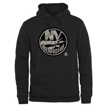 Men's New York Islanders Black Rink Warrior Pullover Hoodie Men's New York Islanders Black Rink Warrior Pullover Hoodie