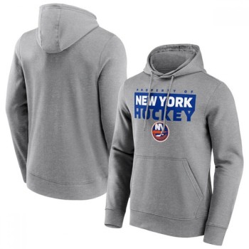 Men's New York Islanders Grey Gain Ground Hoodie Men's New York Islanders Grey Gain Ground Hoodie
