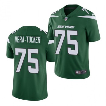 Men's New York Jets #75 Alijah Vera-Tucker 2021 NFL Draft Green Vapor Untouchable Limited Stitched Jersey Men's New York Jets #75 Alijah Vera-Tucker 2021 NFL Draft Green Vapor Untouchable Limited Stitched Jersey