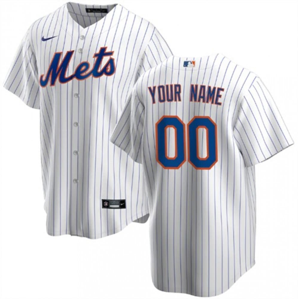 Youth New York Mets White Stitched Baseball Custom Jersey