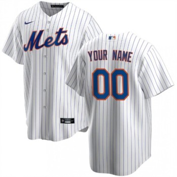 Youth New York Mets White Stitched Baseball Custom Jersey