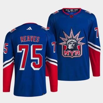 Men's New York Rangers #75 Ryan Reaves Blue 2022-23 Reverse Retro Stitched Jersey Men's New York Rangers #75 Ryan Reaves Blue 2022-23 Reverse Retro Stitched Jersey