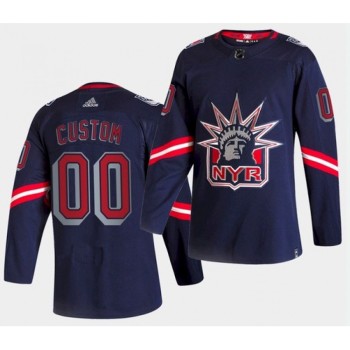 Men's New York Rangers Navy Personalized Authentic 2021 Reverse Retro Special Edition Stitched NHL Jersey Men's New York Rangers Navy Personalized Authentic 2021 Reverse Retro Special Edition Stitched NHL Jersey