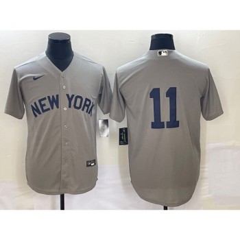 Men's New York Yankees #11 Anthony Volpe Gray Cool Base Stitched Baseball Jersey Men's New York Yankees #11 Anthony Volpe Gray Cool Base Stitched Baseball Jersey