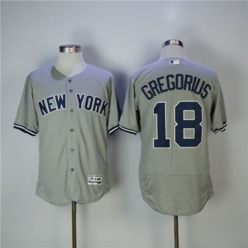 Men's New York Yankees #18 Didi Gregorius Gray Cool Base Stitched MLB Jersey Men's New York Yankees #18 Didi Gregorius Gray Cool Base Stitched MLB Jersey