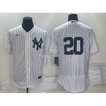 Men's New York Yankees #20 Jorge Posada White Flex Base Stitched Baseball Jersey Men's New York Yankees #20 Jorge Posada White Flex Base Stitched Baseball Jersey